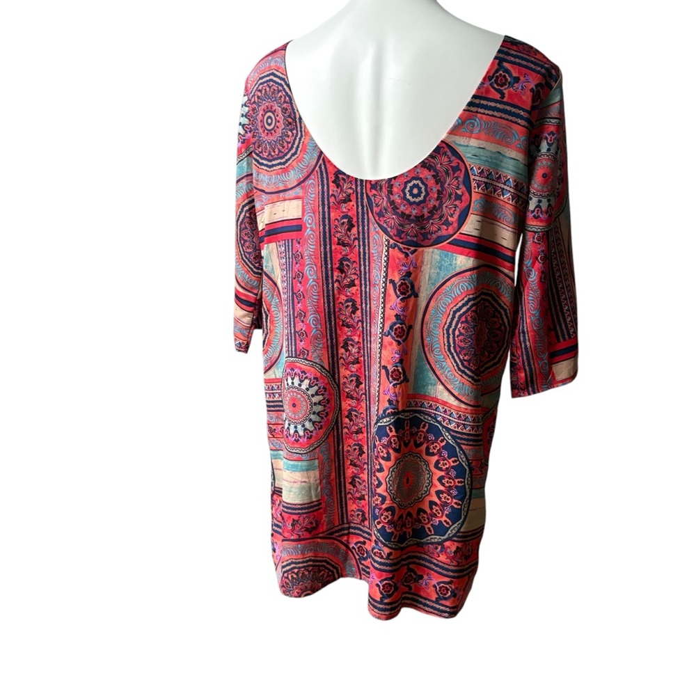 Aakaa Geometric Low Back Shift Dress, Sz M - Picture 7 of 15